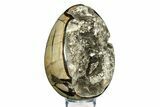 Septarian Dragon Egg Geode - Sparkly Barite Crystals #308838-1